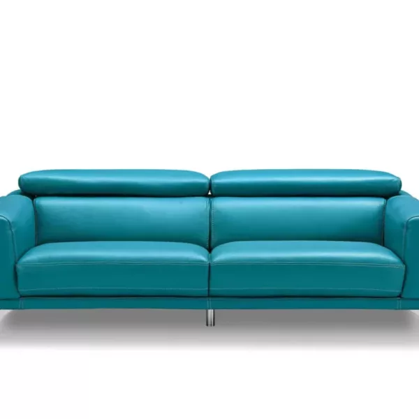 Blue Leather Sofa